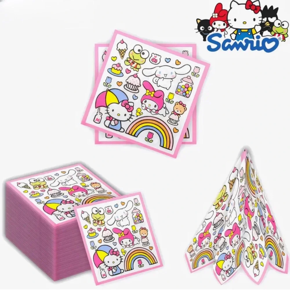 Sanrio Hello Kitty Pink and White Paper Luncheon Napkins, 20ct